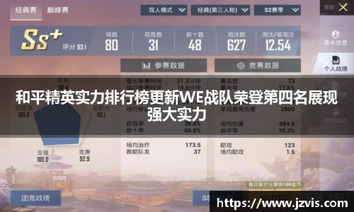 和平精英实力排行榜更新WE战队荣登第四名展现强大实力